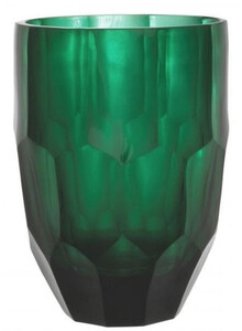 Casa Padrino Luxus Glas Vase Grn  18 x H. 24 cm - Mundgeblasene Blumenvase - Runde Deko Blumenvase - Deko Accessoires - Deko Glas Vasen - Luxus Accessoires