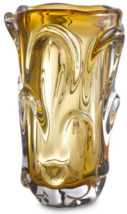 Casa Padrino Luxus Glas Vase Gelb  20 x H. 31 cm - Moderne Deko Blumenvase - Deko Accessoires - Luxus Kollektion