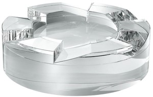 Casa Padrino Designer Kristallglas Schale  24 x H. 7 cm - Runde Deko Schale - Schreibtisch Deko - Luxus Qualitt