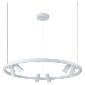 Casa Padrino Luxus Hngeleuchte Wei  90 cm - Runde Pendelleuchte mit verstellbaren LED Spots
