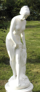 Casa Padrino Jugendstil Gartendeko Skulptur Wei H. 120 cm - Garten Deko Figur - Garten & Terrassen Deko Accessoires