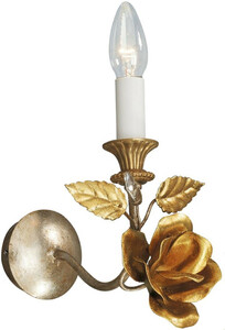 Casa Padrino Luxus Jugendstil Wandleuchte Rose mit Swarovski Kristallglas Silber / Gold 14 x 22 x H. 23 cm - Barock & Jugendstil Wandleuchten
