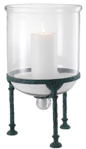 Casa Padrino Luxus Kerzenleuchter Schwarz Verwittert  28,5 x H. 50 cm - Luxus Accessoires