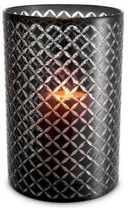 Casa Padrino Luxus Glas Kerzenleuchter Schwarz  21 x H. 31 cm - Hotel Accessoires - Restaurant Accessoires - Gastronomie Accessoires - Luxus Qualitt