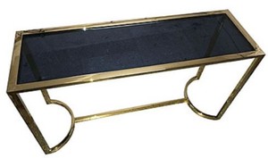 Casa Padrino Luxus Konsole Gold / Schwarz 140 x 45 x H. 78 cm - Edelstahl Konsolentisch mit getnter Glasplatte