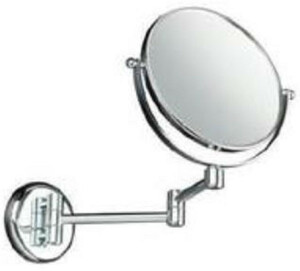 Casa Padrino Luxus Kosmetik Spiegel Silber  18 x 40 x H. 26 cm - Verstellbarer Kosmetik Wandspiegel - Verchromter Badezimmer Schmink Spiegel - Luxus Badezimmer Accessoires