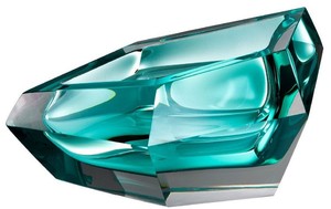 Casa Padrino Luxus Kristallglas Schssel Trkis 22 x 14 x H. 10,5 cm - Designer Deko Schssel - Deko Accessoires