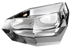 Casa Padrino Luxus Kristallglas Schssel Grau 22 x 14 x H. 10,5 cm - Designer Deko Schssel - Deko Accessoires