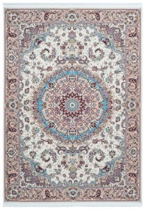 Casa Padrino Luxus Kunstfaser Teppich mit Fransen Elfenbeinfarben / Beige / Trkis - Verschiedene Gren - Rechteckiger Wohnzimmer Teppich im Orientalischen Stil
