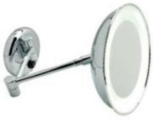 Casa Padrino Luxus LED Kosmetik Spiegel Silber  22 x 40 cm - Verstellbarer Kosmetik Wandspiegel - Verchromter Badezimmer Schmink Spiegel - Luxus Badezimmer Accessoires