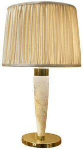 Casa Padrino Luxus Tischleuchte Beige / Gold / Taupe  50 x H. 55 cm - Edle Tischlampe mit hochwertigem Estremoz Marmor - Hotel Kollektion - Luxus Qualitt - Made in Italy
