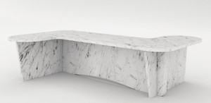 Casa Padrino Luxus Marmor Couchtisch Wei 140 x 70 x H. 35 cm - Rechteckiger Wohnzimmertisch aus hochwertigem spanischen Carrara Marmor - Luxus Mbel