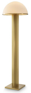 Casa Padrino Luxus Stehleuchte Antik Messingfarben / Wei  39 x H. 135 cm - Runde Metall Stehleuchte mit Glas Lampenschirm - Luxus Kollektion
