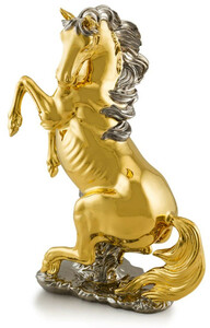 Casa Padrino Luxus Keramik Deko Figur Pferd 50 x 26 x H. 70 cm - Handgefertigte & handbemalte Keramik Skulptur - Keramik Tierfigur - Luxus Deko Figuren - Luxus Deko Skulpturen - Deko Tierfiguren