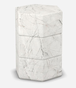Casa Padrino Luxus Carrara Marmor Beistelltisch Wei 40 x 40 x H. 60 cm - Wohnzimmer Mbel - Marmor Mbel - Luxus Qualitt
