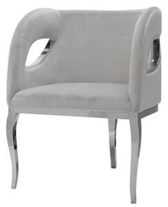 Casa Padrino Luxus Samt Sessel Grau / Silber 78 x 55 x H. 59 cm - Wohnzimmer Sessel - Hotel Sessel - Wohnzimmer Mbel - Luxus Mbel - Wohnzimmer Einrichtung - Luxus Einrichtung - Mbel Luxus