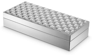 Casa Padrino Luxus Schmuckkasten Silber 20,5 x 9 x H. 4,5 cm - Schmuckschatulle - Aufbewahrungsbox - Luxus Deko Accessoires