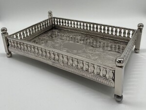Casa Padrino Luxus Messing Serviertablett Silber 32 cm