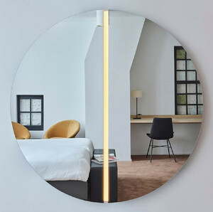 Casa Padrino Luxus Spiegel  150 cm - Runder Wandspiegel mit LED Streifen - Wohnzimmer Hotel Restaurant Boutique Spiegel