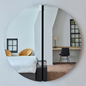 Casa Padrino Luxus Spiegel Schwarz  150 cm - Runder Wandspiegel - Wohnzimmer Hotel Restaurant Boutique Spiegel