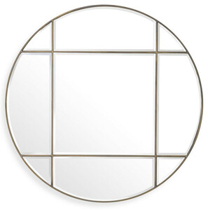Casa Padrino Luxus Spiegel Vintage Messingfarben  110 cm - Runder Wandspiegel - Wohnzimmer Spiegel - Garderoben Spiegel - Luxus Qualitt