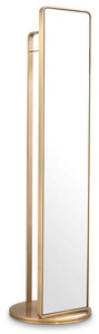 Casa Padrino Luxus Standspiegel mit Garderobenstnder Messing  55,5 x H. 201 cm - Freistehender drehbarer Spiegel mit Kleiderstnder - Luxus Garderoben Mbel - Luxus Qualitt
