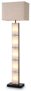 Casa Padrino Luxus Stehleuchte Alabaster / Bronze / Beige 50 x 29 x H. 173 cm - Stehlampe mit rechteckigem Lampenschirm - Luxus Stehleuchten - Luxus Leuchten - Luxus Interior