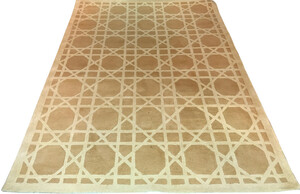 Casa Padrino Luxus Teppich aus Neuseeland Wolle Beige / Creme 170 x 240 cm - Handgetufteter Wohnzimmerteppich