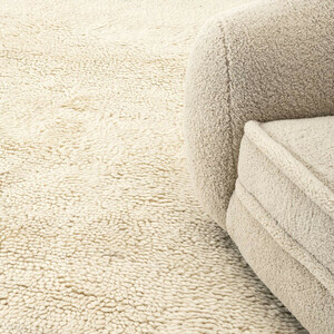 Casa Padrino Luxus Teppich aus Neuseeland Wolle Beige - Verschiedene Gren - Handgetufteter Wohnzimmerteppich - Luxus Wohnzimmer Deko Accessoires