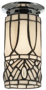 Casa Padrino Luxus Tiffany Deckenleuchte Wei / Schwarz / Silber  10 x H. 21 cm - Runde Deckenlampe - Deko Accessoires