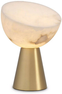 Casa Padrino Luxus Tischleuchte Antik Messing / Alabaster  30 x H. 45 cm - Runde Metall Schreibtschleuchte mit Alabaster Lampenschirmen - Luxus Leuchten - Luxus Mbel - Luxus Interior