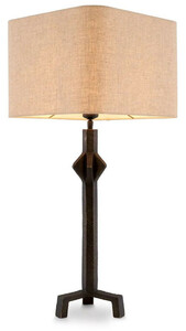 Casa Padrino Luxus Tischleuchte Bronze / Beige 35 x 35 x H. 78,5 cm - Schreibtischleuchte mit quadratischem Lampenschirm - Luxus Tischleuchten - Luxus Schreibtischleuchten