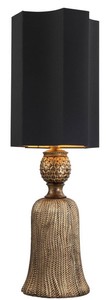 Casa Padrino Luxus Tischleuchte Antik Gold / Schwarz 30,5 x 30,5 x H. 96 cm - Wohnzimmer Lampe - Luxus Qualitt