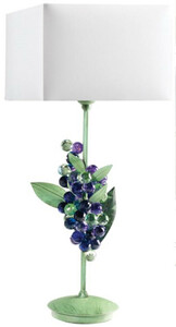 Casa Padrino Luxus Tischleuchte Weintrauben Grn / Lila / Wei 20 x 20 x H. 50 cm - Moderne Schreibtischleuchte mit edlem Swarovski Kristallglas - Luxus Qualitt - Made in Italy