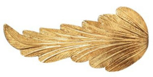 Casa Padrino Luxus Vorhanghalter Gold 33 x 16 x H. 14 cm - Eleganter Messing Gardienenhalter in Blattform - Deko Accessoires