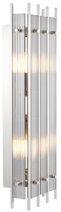 Casa Padrino Luxus Wandleuchte Silber / Grau 23 x 12 x H. 65 cm - Elegante Wandlampe mit Rauchglas - Luxus Qualitt