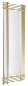 Casa Padrino Luxus Edelstahl Wandspiegel Messingfarben 80 x 3 x H. 220 cm - Wohnzimmer Spiegel - Schlafzimmer Spiegel - Garderoben Spiegel - Luxus Mbel