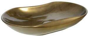 Casa Padrino Luxus Waschbecken Bronzefarben 67 x 41,5 x H. 12,5 cm - Edles Keramik Waschbecken - Luxus Badezimmer Accessoires