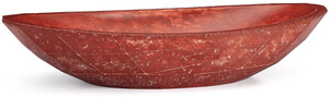 Casa Padrino Luxus Waschbecken Schale Rot / Wei 60,9 x 29,7 x H. 11,9 cm - Handgefertigtes Beton Waschbecken - Badezimmer Accessoires - Luxus Badezimmer Zubehr