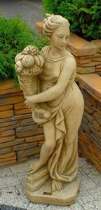 Casa Padrino Jugendstil Skulptur Venus mit Fllhorn 26 x 24 x H 90 cm Antikstil - Barock Gartendeko - Schwer und Massiv