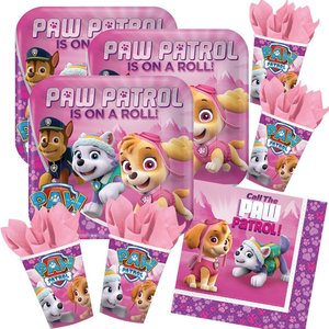 52-teiliges Party Set 16 Kinder Paw Patrol Pink