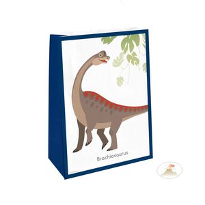 Happy Dinosaur - 4 Papiertten mit Sticker Dino Brachiosaurus