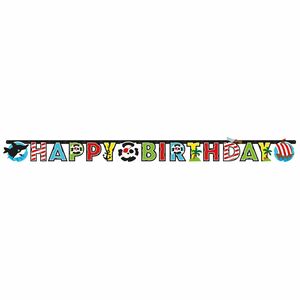 Piraten - Papier Happy Birthday Girlande / Partykette