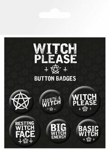 GB Eye - Witch Please Assoted - Ansteckbutton-Set, 6 -teilig