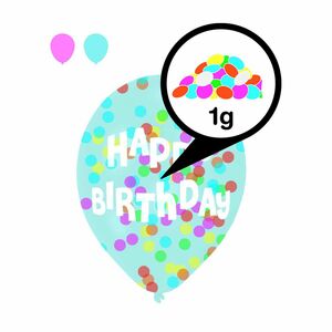 Happy Birthday - 6 Latexballons mit Konfetti-Fllung 27,5 cm