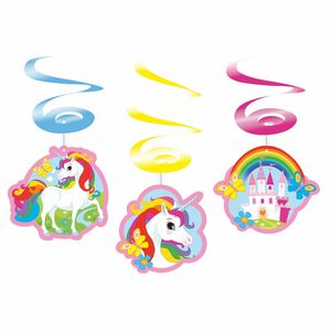 6 Deko-Spiralen - Einhorn / Rainbow