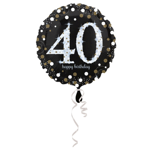 Sparkling Birthday 40. Geburtstag - Folienballon 43cm
