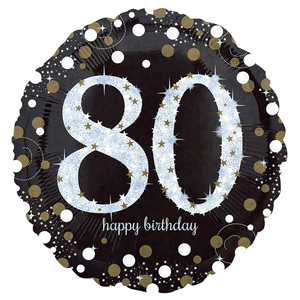 Sparkling Birthday 80. Geburtstag - Folienballon 43cm