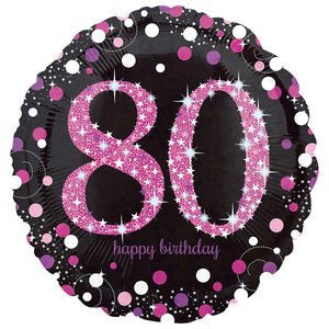 Sparkling Birthday 80. Geburtstag - Folienballon 43cm