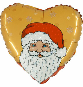 Weihnachtsmann Gold - Folienballon - 46 cm